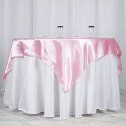 60" x 60" Satin Table Overlay LAY60_STN_PINK
