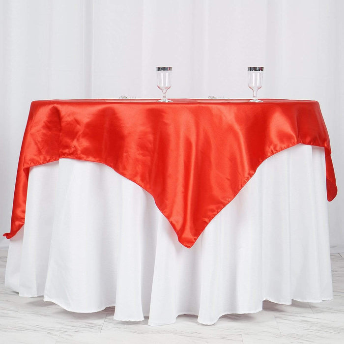 60" x 60" Satin Table Overlay LAY60_STN_RED