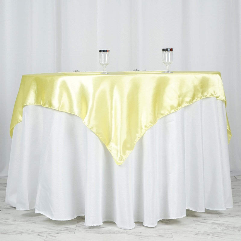60" x 60" Satin Table Overlay LAY60_STN_YEL