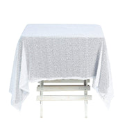 60" x 60" Sequined Table Overlay LAY60_02_WHT