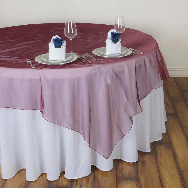 60" x 60" Sheer Organza Table Overlay