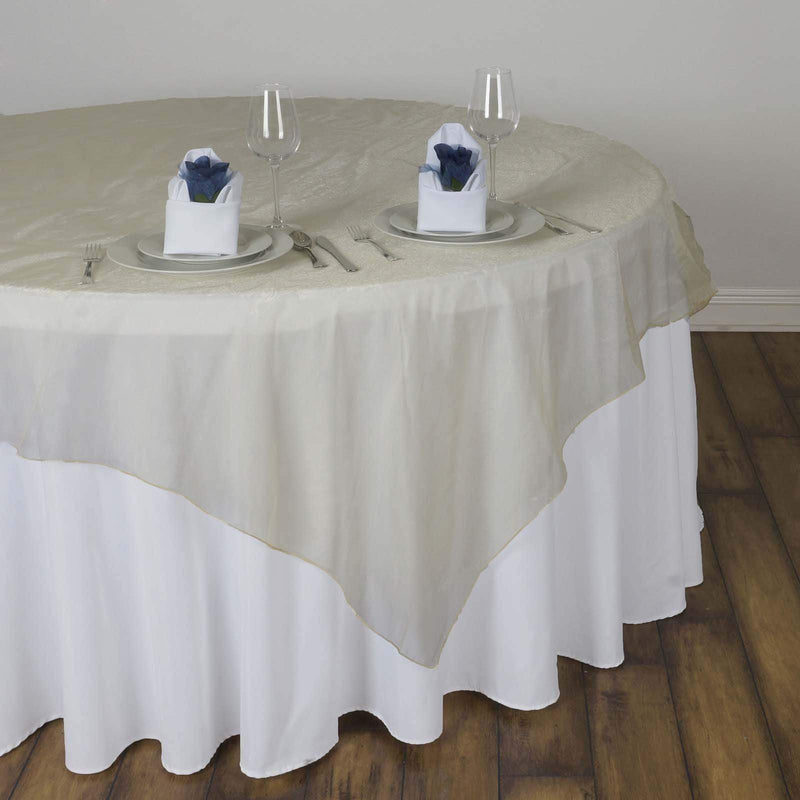 60" x 60" Sheer Organza Table Overlay
