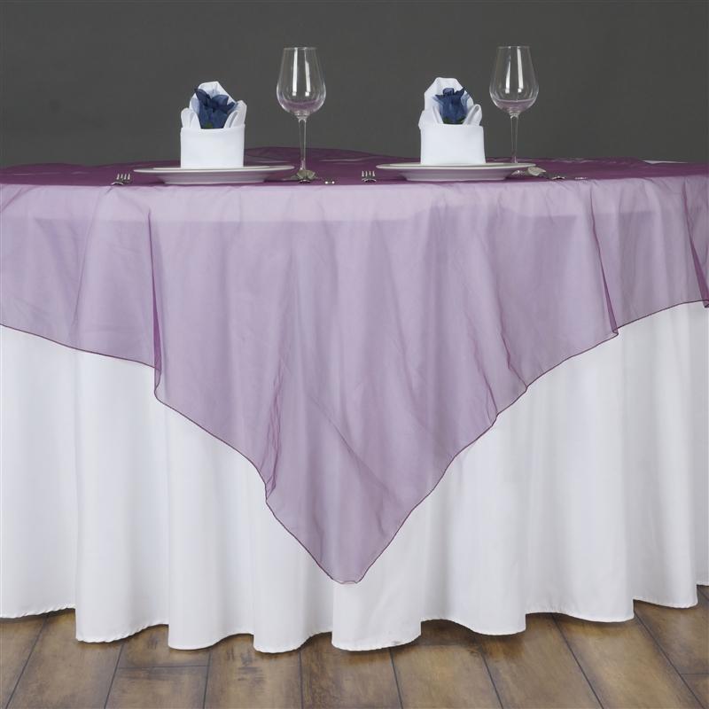 60" x 60" Sheer Organza Table Overlay