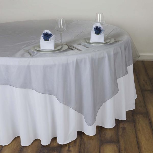 60" x 60" Sheer Organza Table Overlay