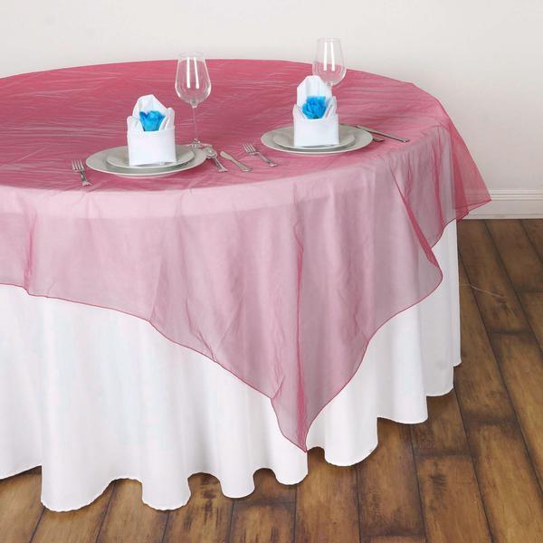 60" x 60" Sheer Organza Table Overlay