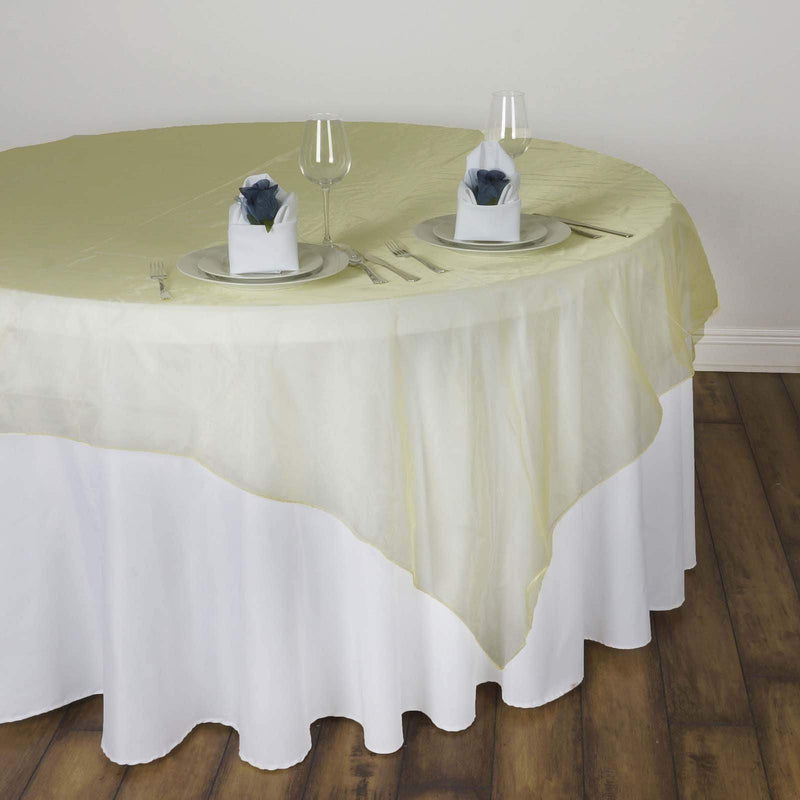 60" x 60" Sheer Organza Table Overlay