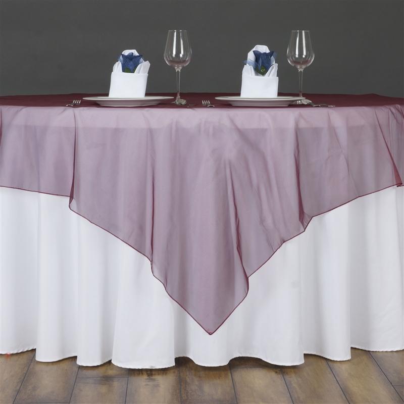 60" x 60" Sheer Organza Table Overlay