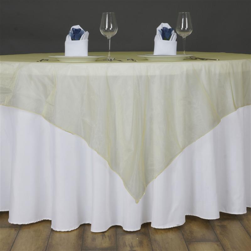60" x 60" Sheer Organza Table Overlay