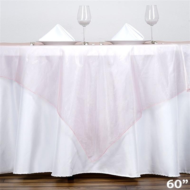 60" x 60" Sheer Organza Table Overlay LAY60_ORG_046