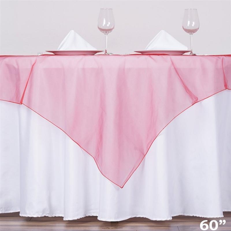 60" x 60" Sheer Organza Table Overlay LAY60_ORG_059