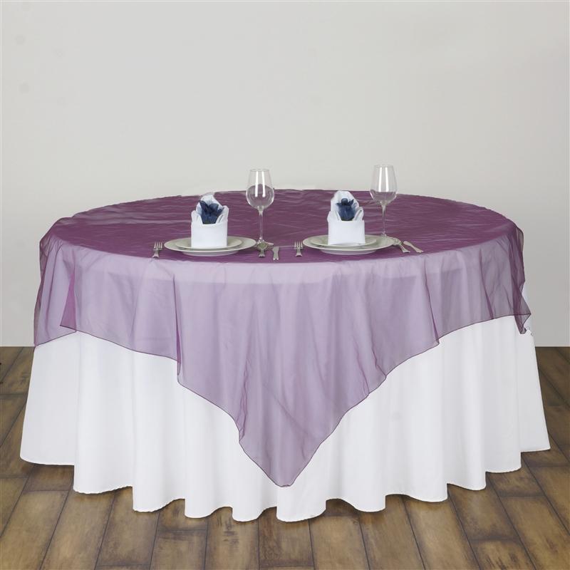 60" x 60" Sheer Organza Table Overlay LAY60_ORG_EGG