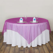 60" x 60" Sheer Organza Table Overlay LAY60_ORG_FUSH