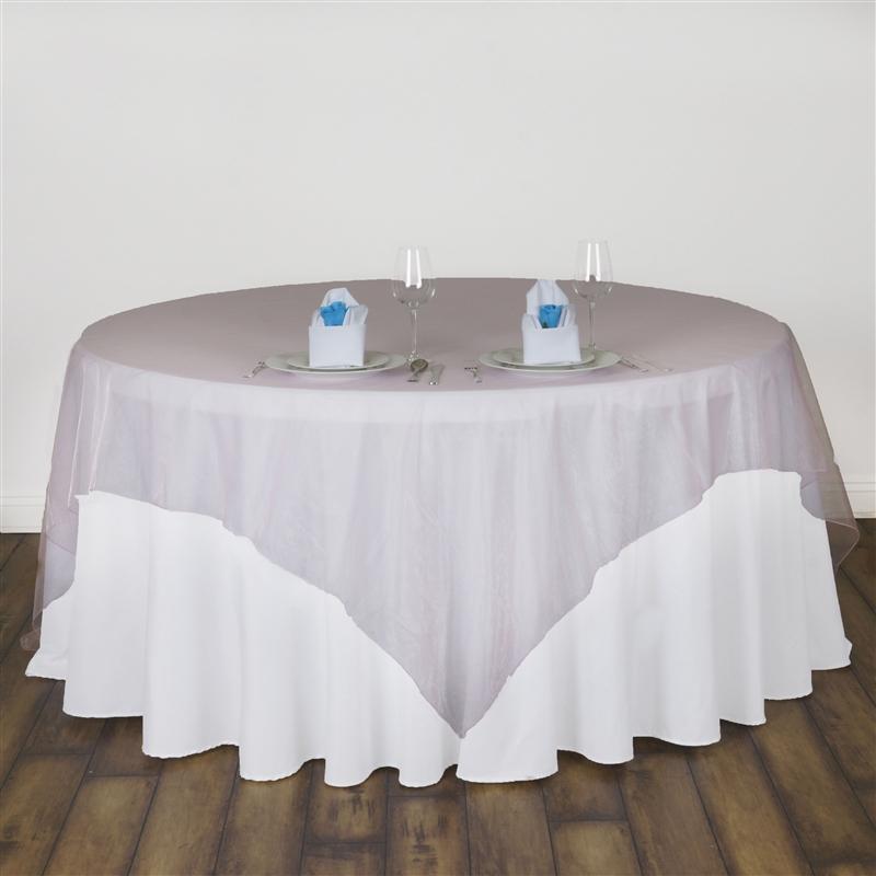 60" x 60" Sheer Organza Table Overlay LAY60_ORG_PINK