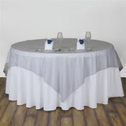 60" x 60" Sheer Organza Table Overlay LAY60_ORG_SILV