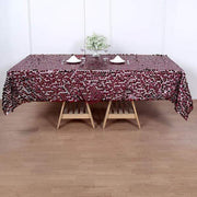 60"x102" Large Payette Sequin Rectangular Tablecloth - Burgundy TAB_71_60102_BURG