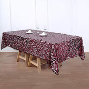 60"x102" Large Payette Sequin Rectangular Tablecloth - Burgundy TAB_71_60102_BURG