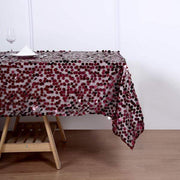 60"x102" Large Payette Sequin Rectangular Tablecloth - Burgundy TAB_71_60102_BURG