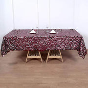 60"x102" Large Payette Sequin Rectangular Tablecloth - Burgundy TAB_71_60102_BURG