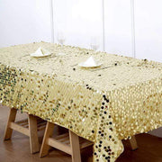 60"x102" Large Payette Sequin Rectangular Tablecloth - Champagne TAB_71_60102_CHMP