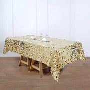 60"x102" Large Payette Sequin Rectangular Tablecloth - Champagne TAB_71_60102_CHMP
