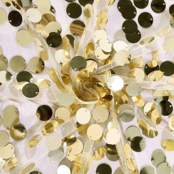 60"x102" Large Payette Sequin Rectangular Tablecloth - Champagne TAB_71_60102_CHMP