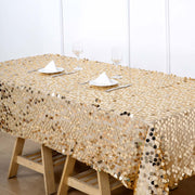 60"x102" Large Payette Sequin Rectangular Tablecloth - Gold TAB_71_60102_GOLD