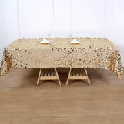 60"x102" Large Payette Sequin Rectangular Tablecloth - Gold TAB_71_60102_GOLD