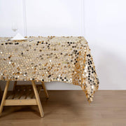 60"x102" Large Payette Sequin Rectangular Tablecloth - Gold TAB_71_60102_GOLD