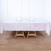 60"x102" Large Payette Sequin Rectangular Tablecloth - Iridescent TAB_71_60102_ABW