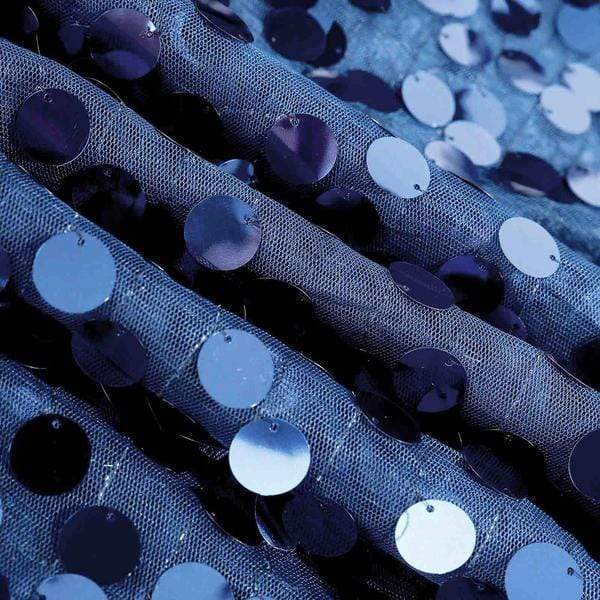 60"x102" Large Payette Sequin Rectangular Tablecloth - Navy Blue TAB_71_60102_NAVY