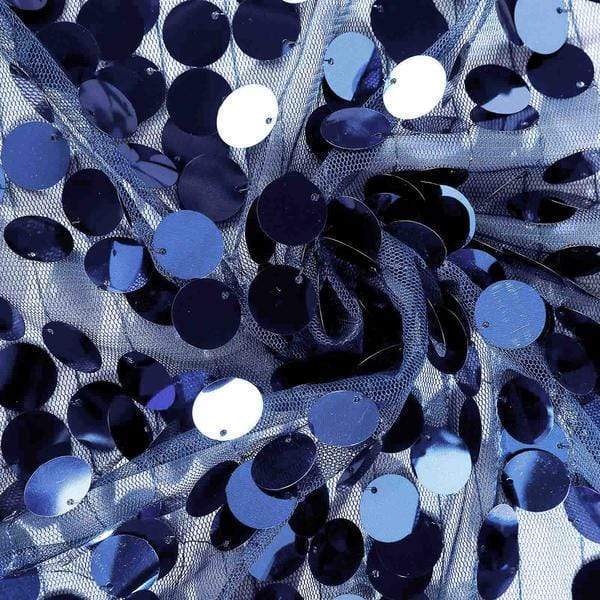 60"x102" Large Payette Sequin Rectangular Tablecloth - Navy Blue TAB_71_60102_NAVY