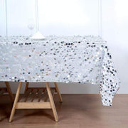60"x102" Large Payette Sequin Rectangular Tablecloth - Silver TAB_71_60102_SILV