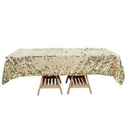 60"x102" Large Payette Sequin Rectangular Tablecloth - Champagne TAB_71_60102_CHMP