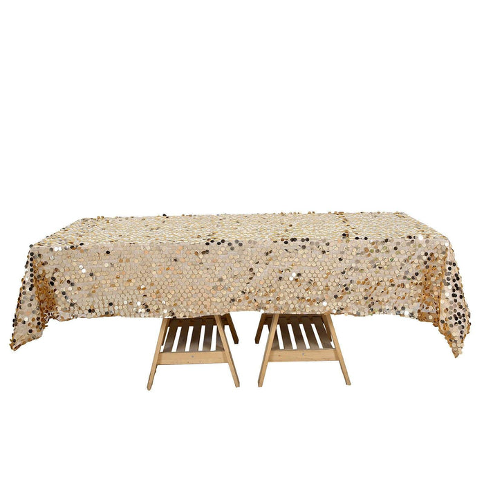 60"x102" Large Payette Sequin Rectangular Tablecloth - Gold TAB_71_60102_GOLD
