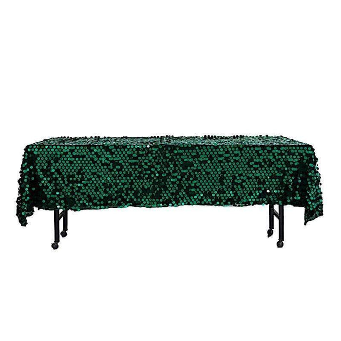 Copy of 60"x102" Large Payette Sequin Rectangular Tablecloth - Hunter Green TAB_71_60102_HUNT