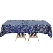 60"x102" Large Payette Sequin Rectangular Tablecloth - Navy Blue TAB_71_60102_NAVY
