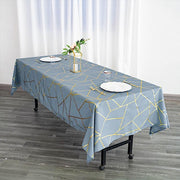 60"x102" Polyester Rectangular Tablecloth with Metallic Geometric Pattern