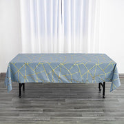 60"x102" Polyester Rectangular Tablecloth with Metallic Geometric Pattern