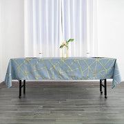 60"x102" Polyester Rectangular Tablecloth with Metallic Geometric Pattern
