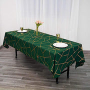 60"x102" Polyester Rectangular Tablecloth with Metallic Geometric Pattern