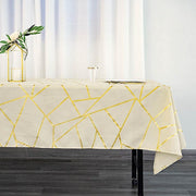 60"x102" Polyester Rectangular Tablecloth with Metallic Geometric Pattern