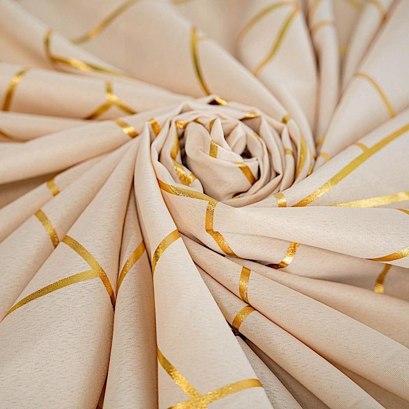 60"x102" Polyester Rectangular Tablecloth with Metallic Geometric Pattern