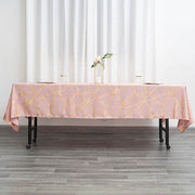 60"x102" Polyester Rectangular Tablecloth with Metallic Geometric Pattern