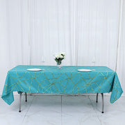 60"x102" Polyester Rectangular Tablecloth with Metallic Geometric Pattern
