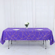 60"x102" Polyester Rectangular Tablecloth with Metallic Geometric Pattern