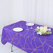 60"x102" Polyester Rectangular Tablecloth with Metallic Geometric Pattern