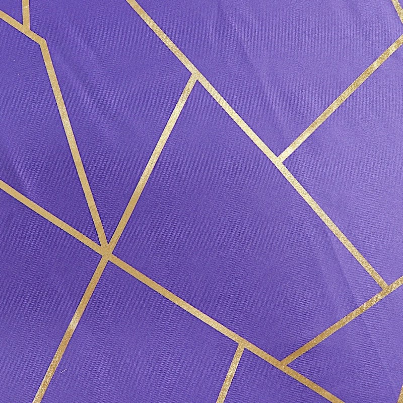 60"x102" Polyester Rectangular Tablecloth with Metallic Geometric Pattern