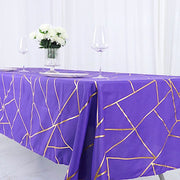 60"x102" Polyester Rectangular Tablecloth with Metallic Geometric Pattern