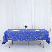 60"x102" Polyester Rectangular Tablecloth with Metallic Geometric Pattern
