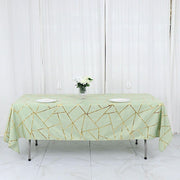 60"x102" Polyester Rectangular Tablecloth with Metallic Geometric Pattern